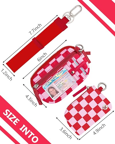 Image of Wallet Wristlet for Women, RFID Wallet Keychain with Dual Pocket | Nylon Wristlet Wallet with Coin Purse, ID Window, Card Holder and Small Wallet Design