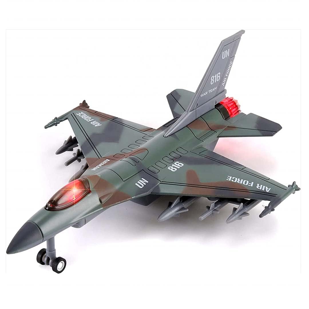 Breatoi: 1:400 Scale Twin-Engine Jet Fighter Model with Light & Sound – Premium Die-Cast Metal Collectible (F-16 Type) 1