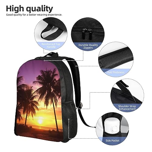 Mochila impermeable con estampado de palmeras negra miniatura 5