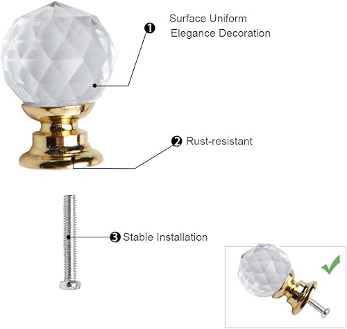 Miniatura 8 de Uxcell - Perillas de aleación de aluminio con forma redonda para cajón, 8 unidades, para muebles, armario, aparador, color dorado