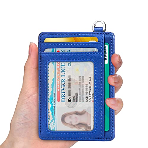 Image of Slim Minimalist Front Pocket Wallet, RFID Blocking Credit Card Holder Wallet with Detachable D-Shackle for Men Women