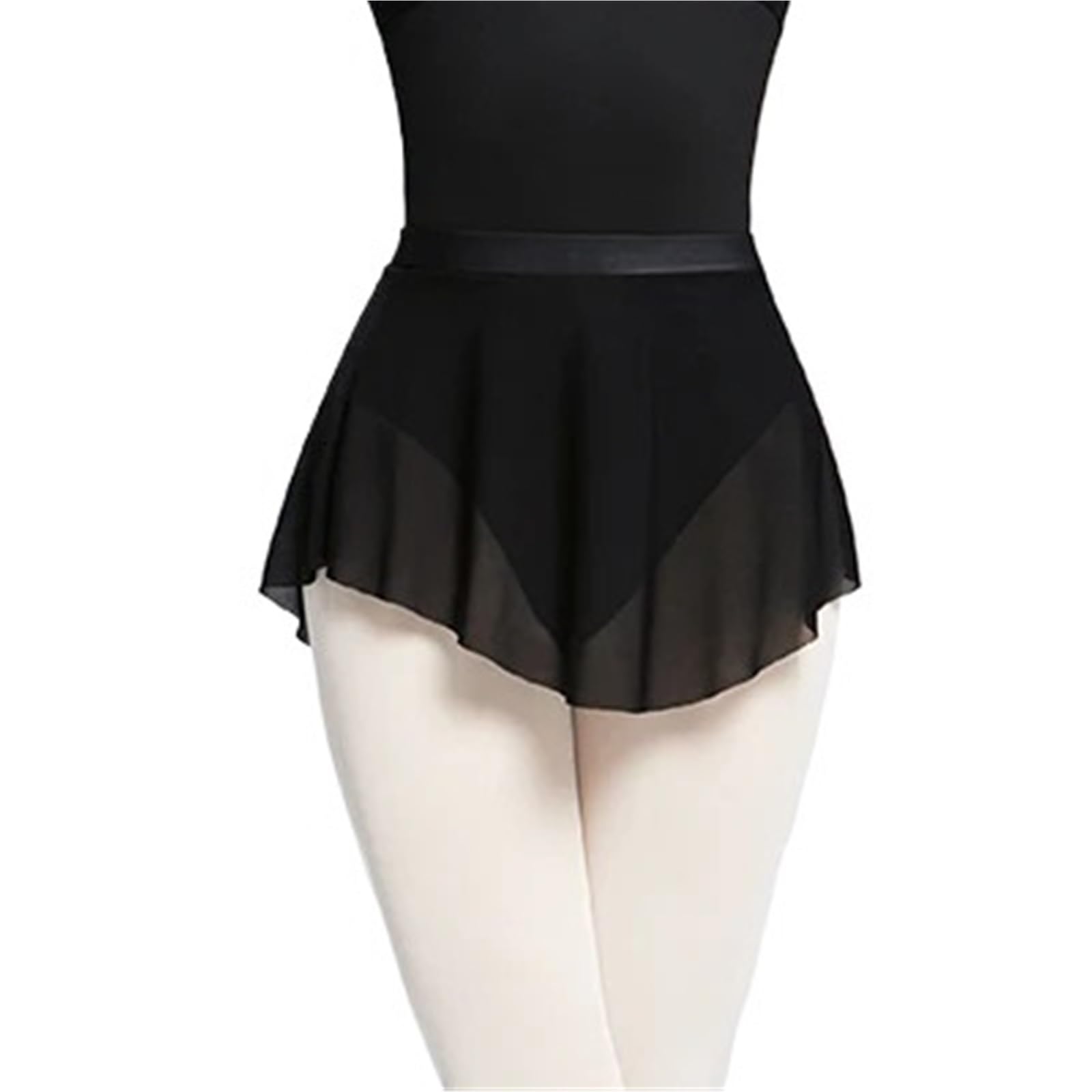 Falda de Ballet for mujer, falda baile corta dividida, cubierta malla suave, elástica for Para Mujer(Black,2XL height 170-175cm)