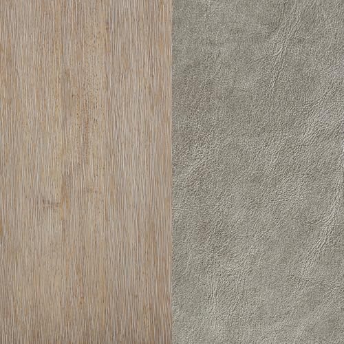 Image of Nathan James Cohen Coastal Bar Stool, Wood Counter Height Leather Bar Stool with Back for Kitchen Island, Taupe