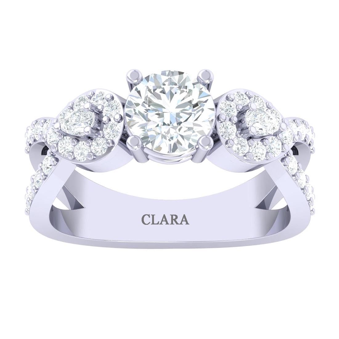 CLARA Made with Swiss Zirconia 925 Sterling Silver Round Solitaire Ring Gift for Women and Girls (B07WHJGDY8) Amazon Price History, Amazon Price Tracker