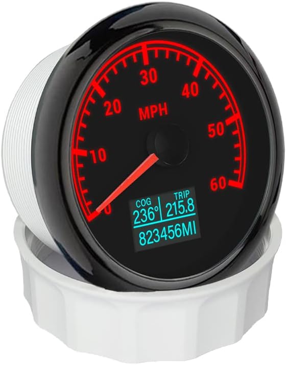 Miniatura 2 de ELING 3.346 in Truck UTV GPS Velocímetro Odómetro 0-60MPH Speedo Gauge con Tripmeter Course Over Ground 12V 24V con 8 colores retroiluminación