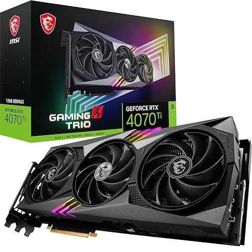 MSI GeForce RTX 4070 Ti Gaming X Trio 12G Gaming Grafikkarte - NVIDIA RTX 4080, 12 GB GDDR6X Speicher