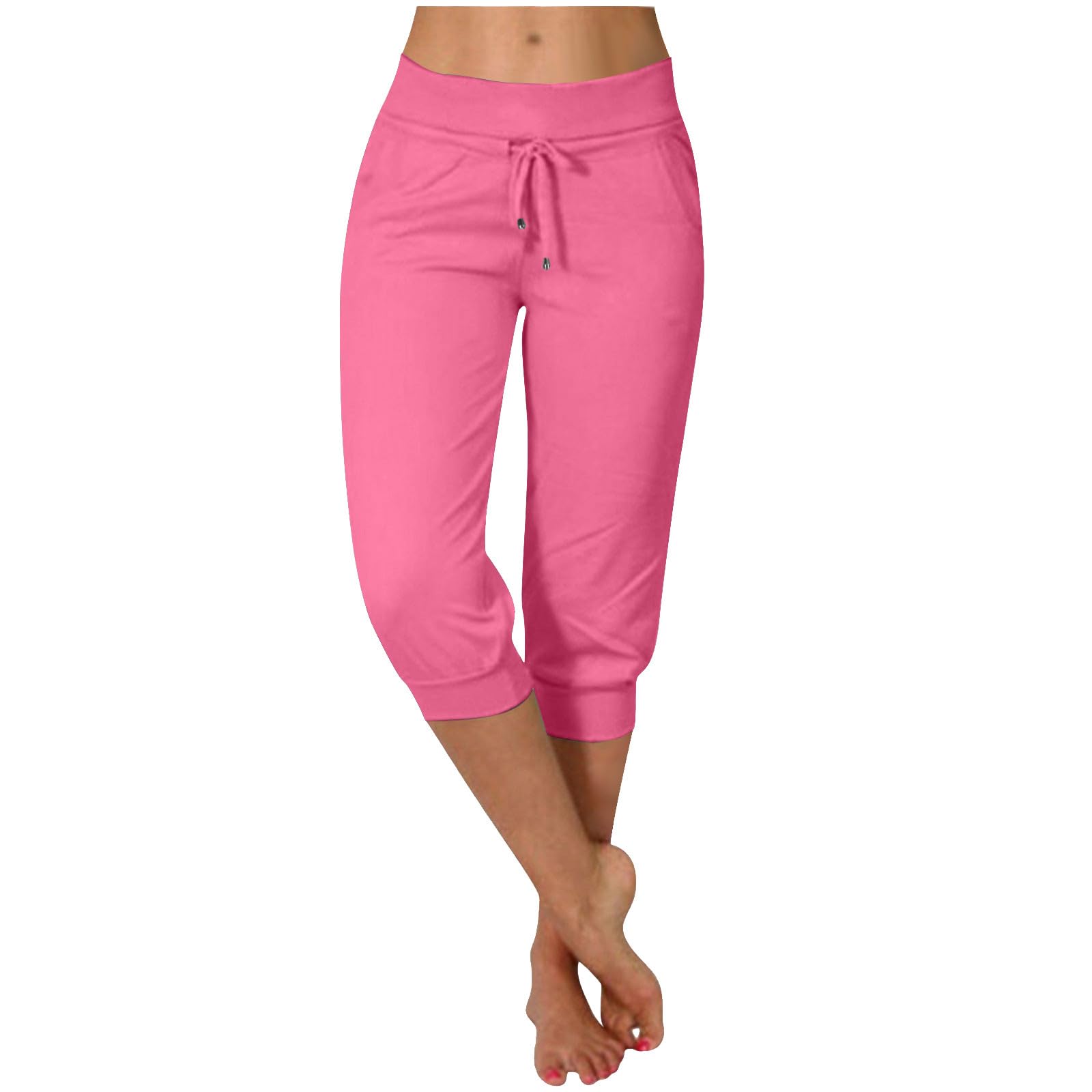 TANGNADE Capri Pants for Women Lightweight Capris Sweatpants Summer Casual Athletic Cropped Joggers with Pockets Gym Clothes — view 16