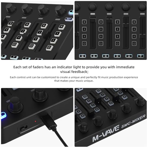 Image of Wireless Midi Controller Mixer, Bluetooth Semi Weighted Professional dynamic keybed 8 Knobs and Music Production,Software Included (Black Mixer)