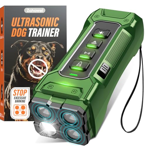 Zahawei Dog Bark Deterrent Devices, Anti Barking Device 3X Ultrasonic Bark Control Device 50ft Range, Rechargeable & Safe Dog Training Tool for Quiet Walks and Peaceful Homes
