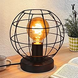 Lamparas Mesita De Noche Retro ZMH lámpara de escritorio retro negra - lámpara de mesita de noche retro lámpara casquillo E27 metal decoración industrial sala de estar habitación infantil escritorio dormitorio - máximo 40W