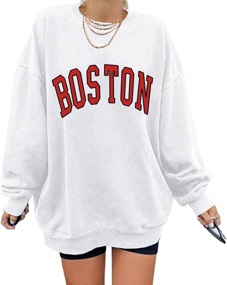 Women's Oversized Sweatshirt Los Angeles California Crewneck Long Sleeve Casual Loose Pullover Tops