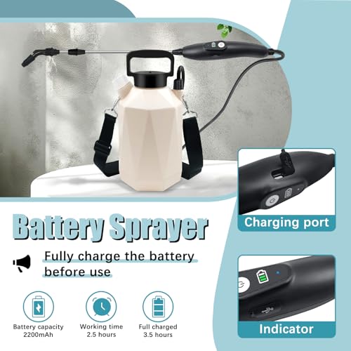 image for Giftsfaloy Battery Powered Garden Sprayer, 1 Gallon Electric Sprayer i