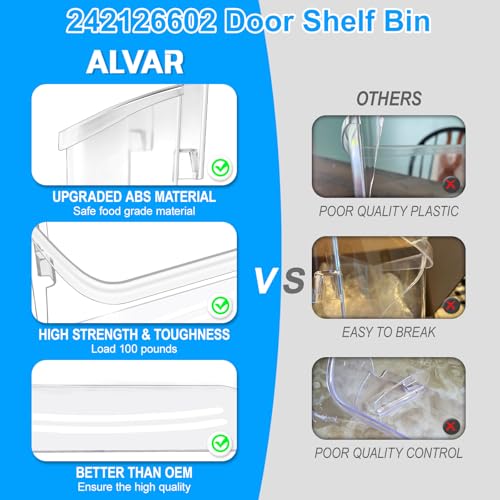 Image of UPGRADED 242126602 Refrigerator Door Bin Shelf Replacement For Frigidaire Shelf Replacement - Side Shelf Rack Parts LFSS2612TF4 Frigidaire Door Bin AP6278233 PS12364199, Fit Bottom Replacement Shelves