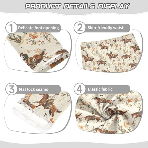 Girls Leggings Soft Toddler Ankle Length Bottoms Cowboys Flower Kids Dance Yoga Pants 4-10 Years3