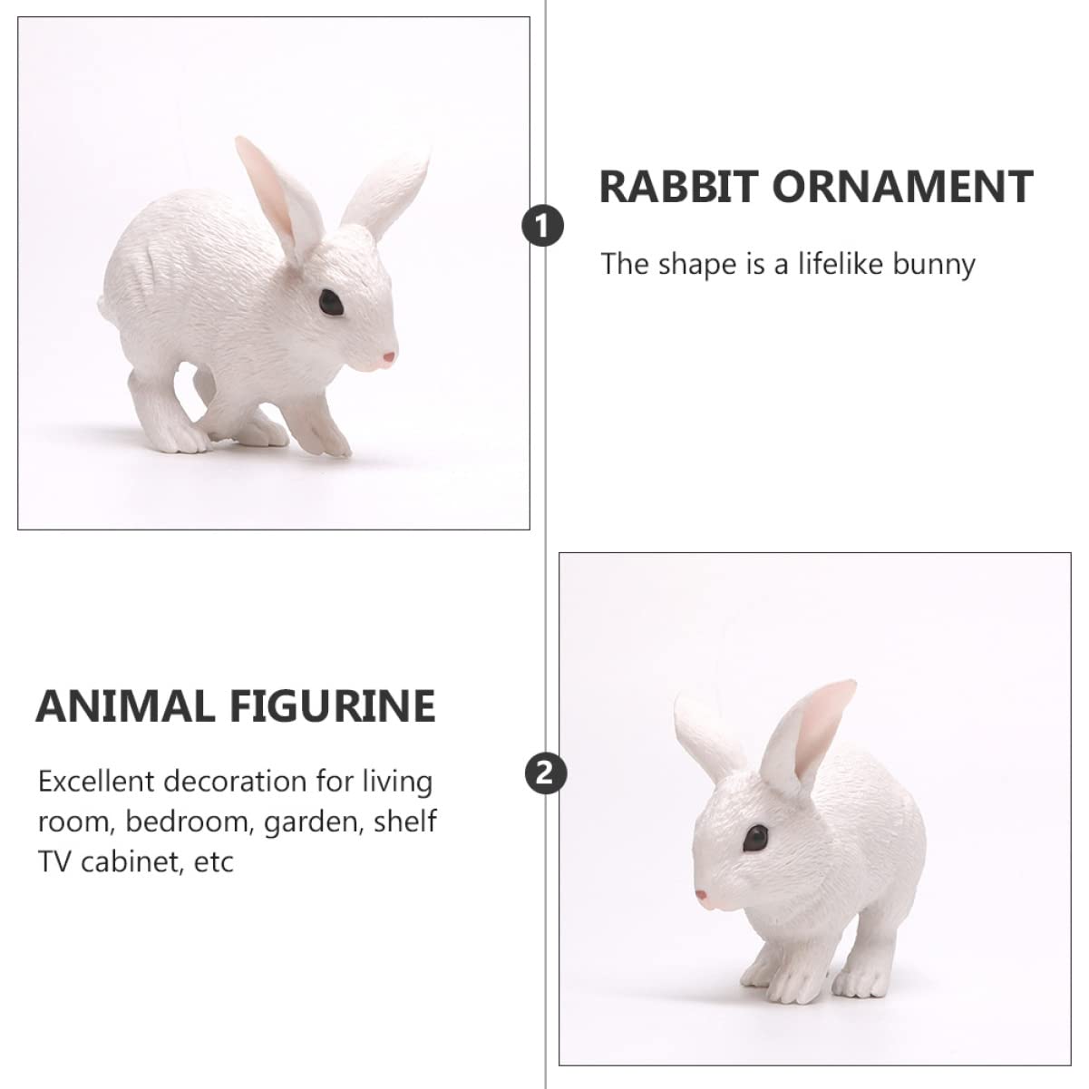 Cabilock 6 Stück Weißes Kaninchen Ornament Modell Fisch Aufkleber Häschen Miniaturfiguren Solar Süßes Faultier Plüsch Katze Originelle Leuchtende Tiere Zoo Puppe