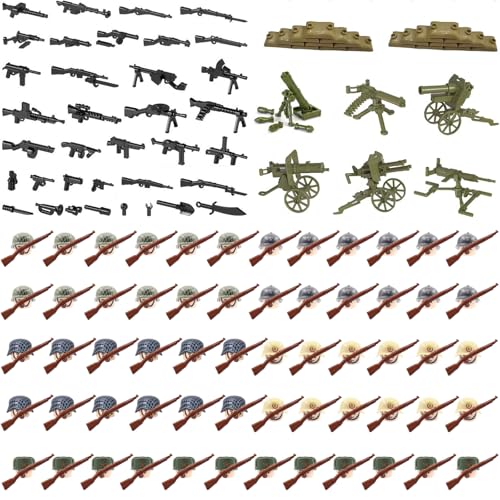 CYSNATU WW2 Building Set Action Figures with Weapon Accessories World War 2 Battle Pack Idea Gifts for Kids (180 Pcs)