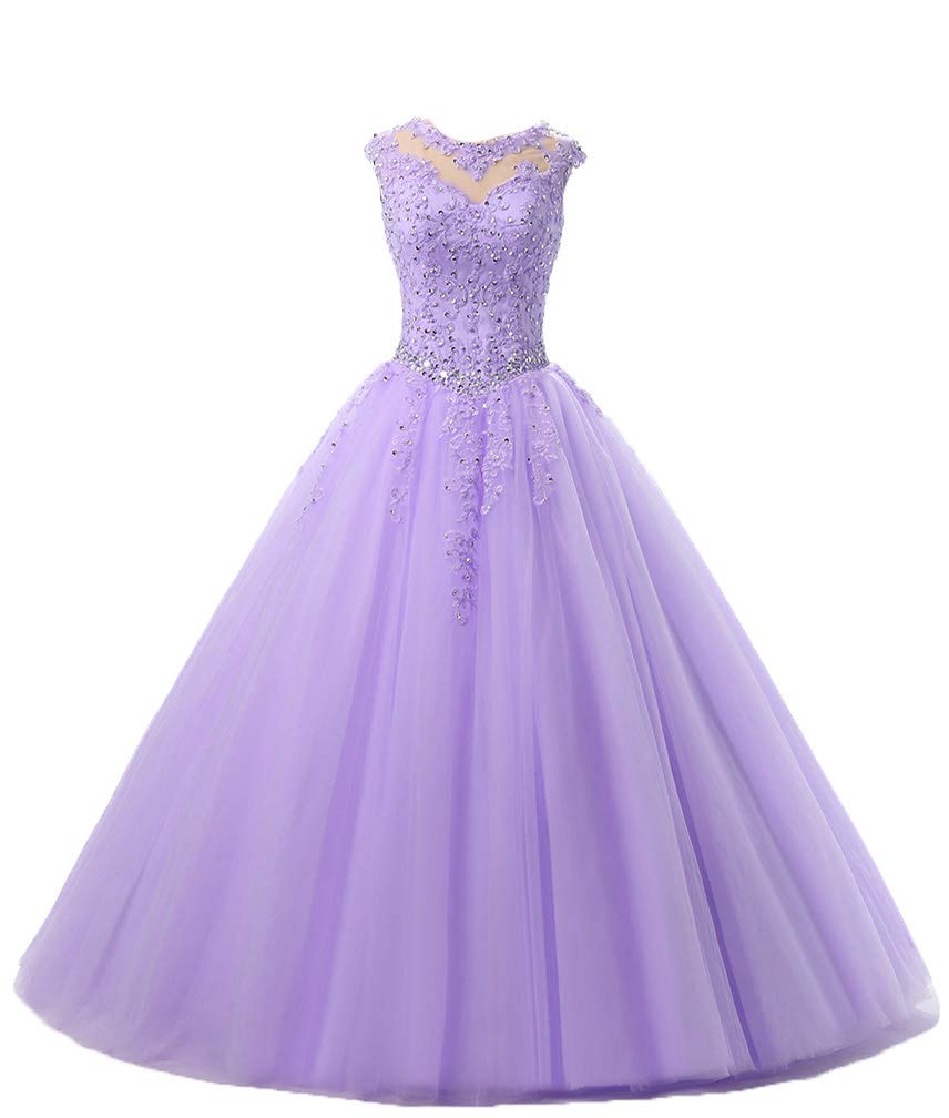 Heimo Lace Appliques Ball Gown Evening Prom Dress Beading Sequined