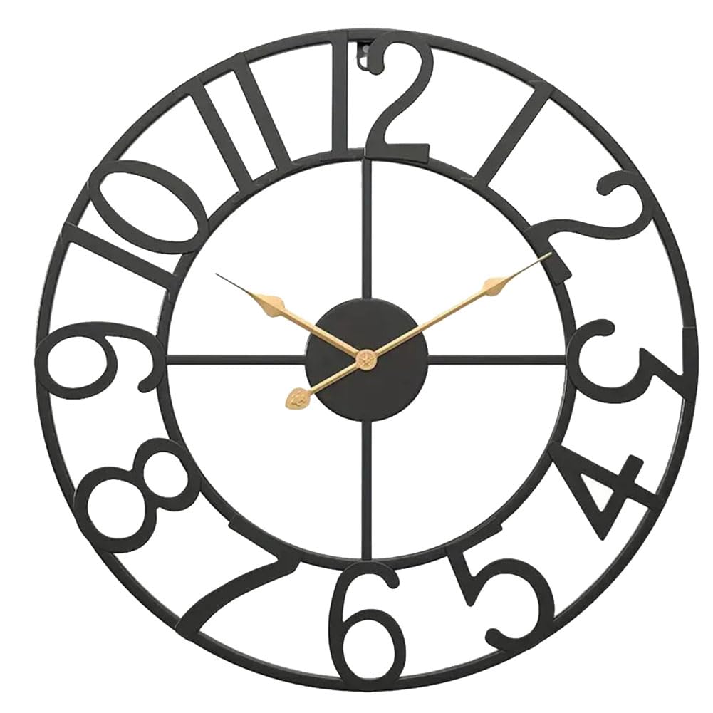 Hndhbfgrt Vintage Style Silent Non-Ticking 16 Inch Wall Clock-Battery Operated for Living Room