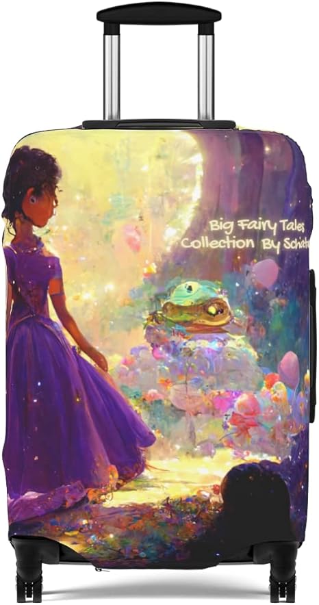 review Big Fairy Tales Luggage Cover By Schatar - Princess And The Frog Prince - Carry On Size