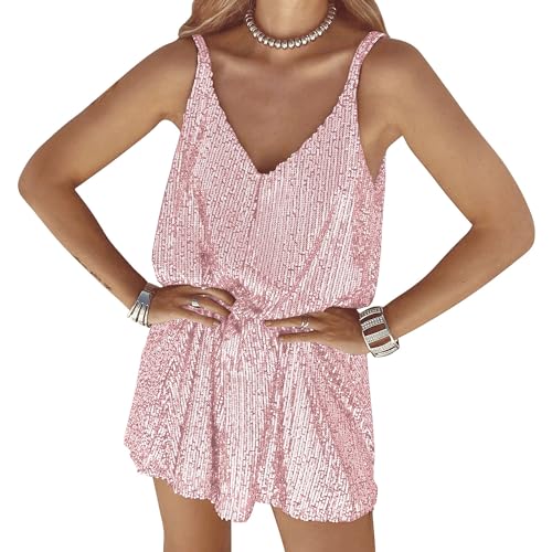 Sexy Elegant Women Sequin Gallus, V Neck Sparkle Shift Dress