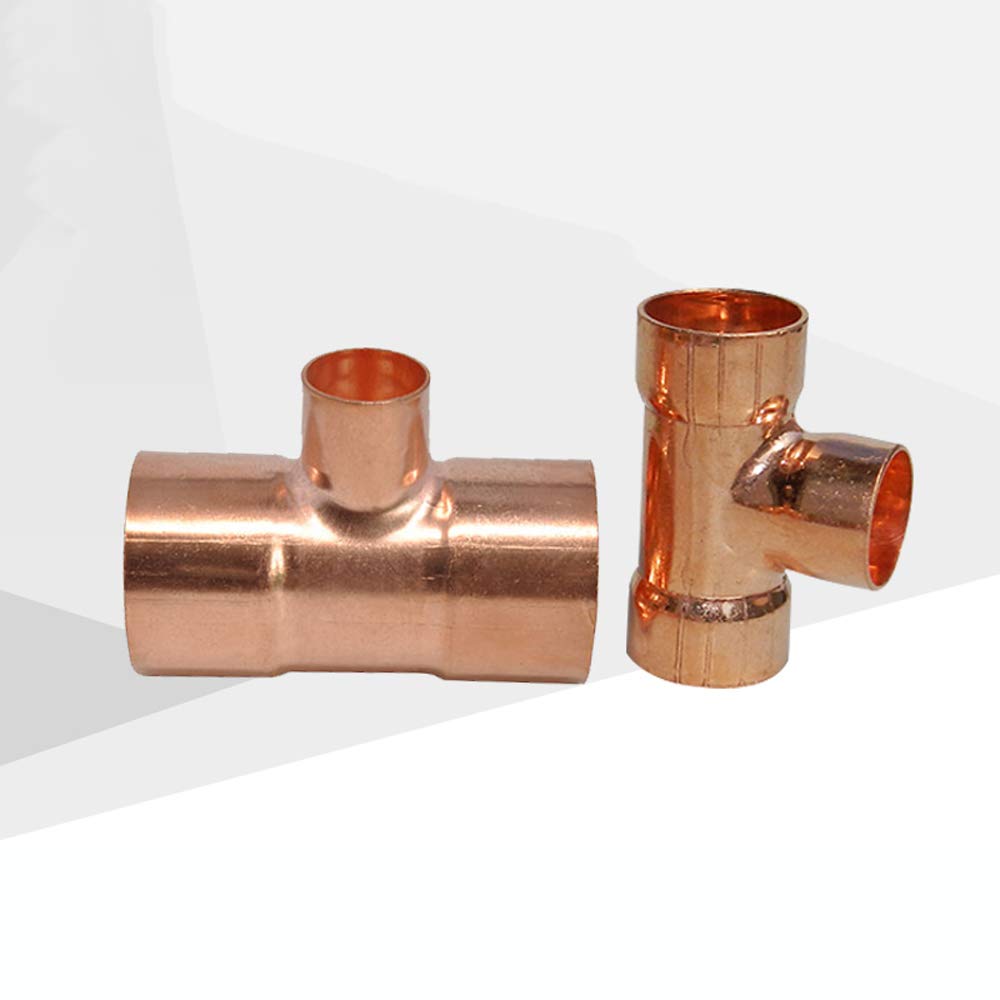 54mm 67mm To 15 16 22 28 42mm ID Reducing tee 3 Ways 99.9% Copper End Feed Solder Plumbing Fitting For Air Condition(67mmx42mmx67mm)