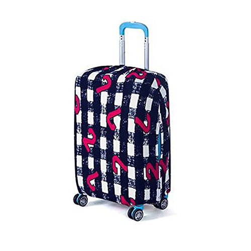 Pequeño Ampliación de Spandex elástico Protector de la Cubierta de la Maleta por Pulgadas Bolsas de Viaje. 18"-22" / 45cm-56cm (Negro y Blanco del contro)