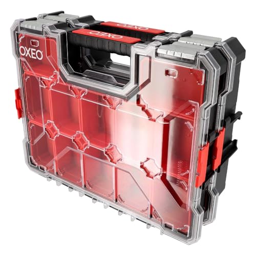 Lot de 2 Mallettes organiseur superposées - 2x12 Compartiments Amovibles - résistant aux chocs - 2 profondeurs