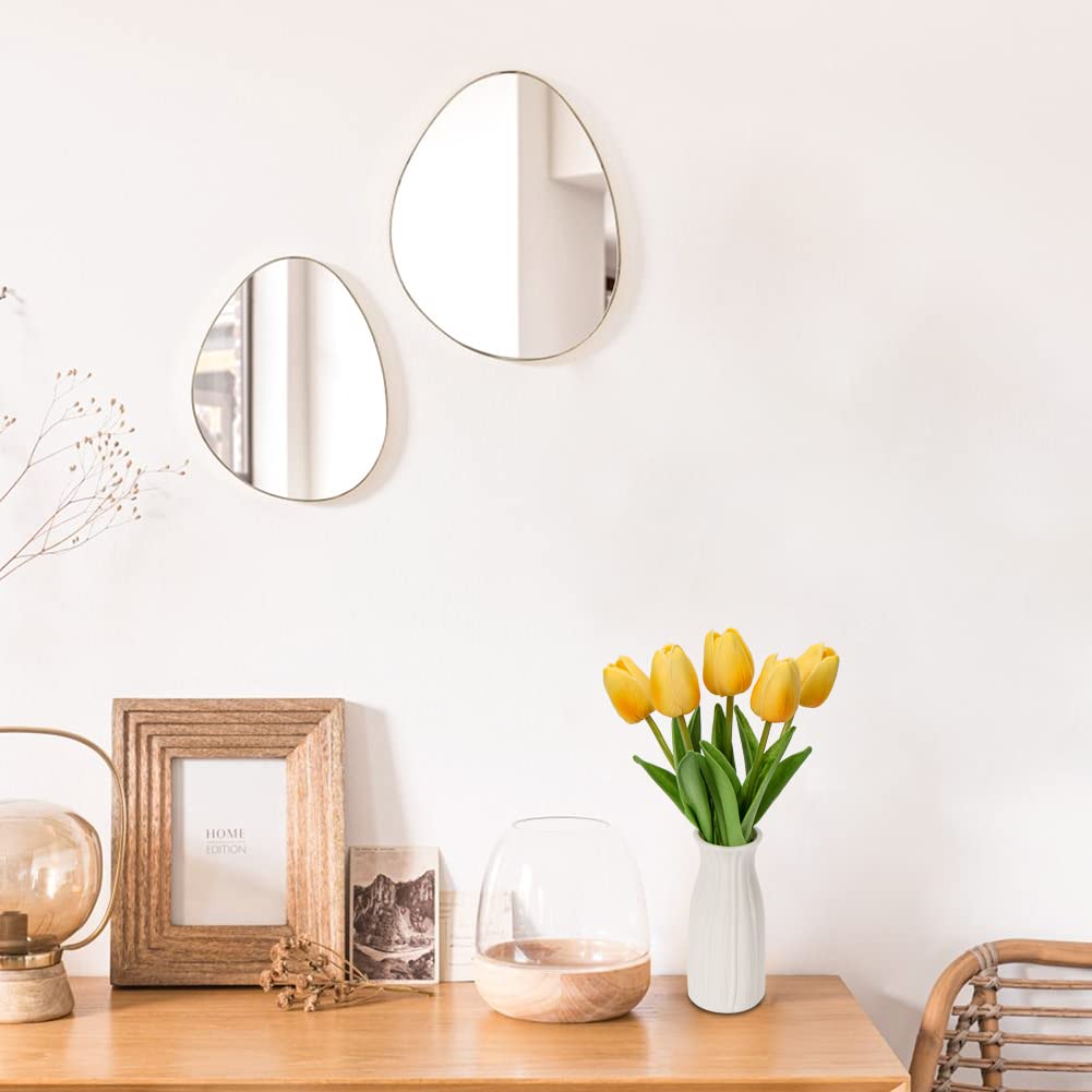 Tulipani Artificiali In Vaso Ceramica - Altezza 30 Cm - Fiori Finti Realistici Per Decorazione Casa