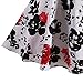 Fancyqube(TM Women Pleated Vintage Skirts Floral Print Midi Skirt Red Large