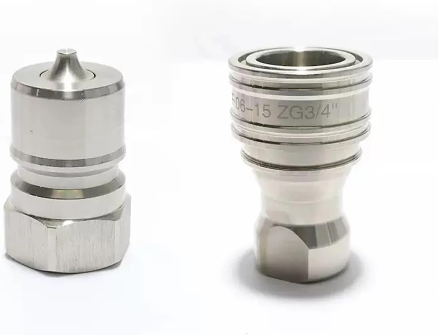 High Pressure Hydraulic Quick Connector 304 Stainless Steel Self-Sealing Oil Pipe Joint for Industrial Use(ZG 1INCH)