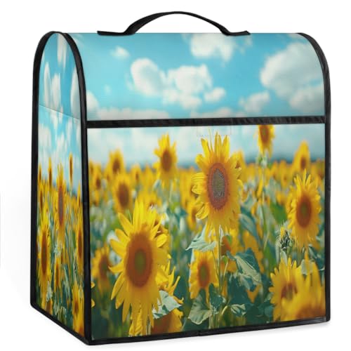 Coffee Maker Cover Sunflower Flower Pattern Kitchen Appliance Covers Small Appliance Covers Blender Cover Juicer Cover Dust Covers for Kitchen Appliances with Top Handle and Pockets,Washable,B926