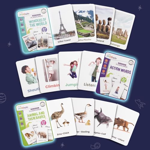 Image of Intelliskills Premium 10-in-1 Brain Boosting Flash Cards for Kids, Flash Card for 1+ Year Old Baby, Montessori Educational Toys for Girls /Boys, Fun Learning Activities, Birthday Gift (279 Flash Cards)