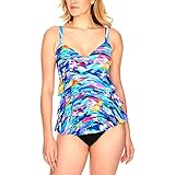 Swim Solutions Winning Streak Tiered Tummy-Control One-Piece Swimsuit Multicolor 10