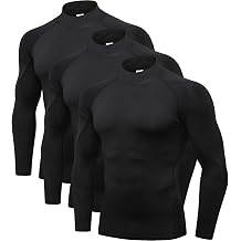 2/3 Pack Mens Compression Shirts Long Sleeve Workout Shirts Mock Turtleneck Athletic Base Layer Active Undershirts Tops