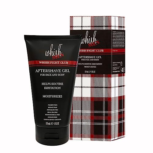 Image of Whish Men's Aftershave Gel with Cooling Formula for Post-Shave Relief | Soothing, Non-Drying After Shave Gel with Amino Acids & Plant Extracts | Prevents Ingrown Hairs & Razor Bumps, Fight Club