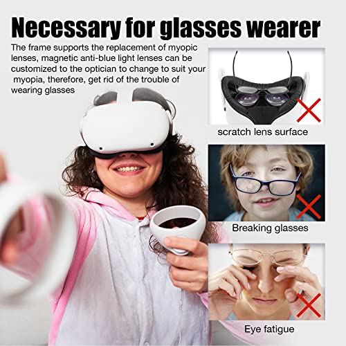 Ooavr Anti-Blue Light Glasses For Oculus Quest 2 Come With A Magnetic Alloy Frame And Anti-Blue Light Lens Accessories That Supports Changing Lenses To Accommodate Your Nearsightedness (Black) #TOP6