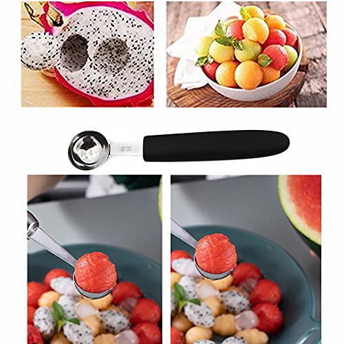 Stainless Steel Fruit Melon Baller Spoon Cutter, Heavy Duty Design Ice Cream Scooper Cookie Scoop with Comfortable Grip Handle - Thumbnail 3