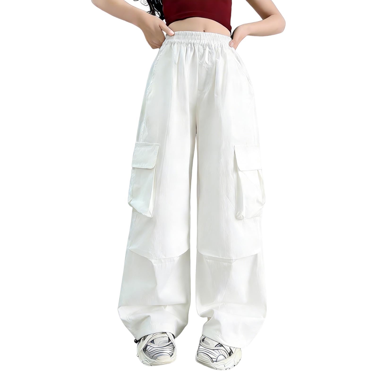 Sommerhose Mädchen Outdoorhose Loose Sporthose Sweatpants Atmungsaktiv Elastischem Bund Jogginghosen Einfarbig Teenager Gummibund Baggy Hose Sommer Cargohose Freizeithose Kinder 5-15 Jahre