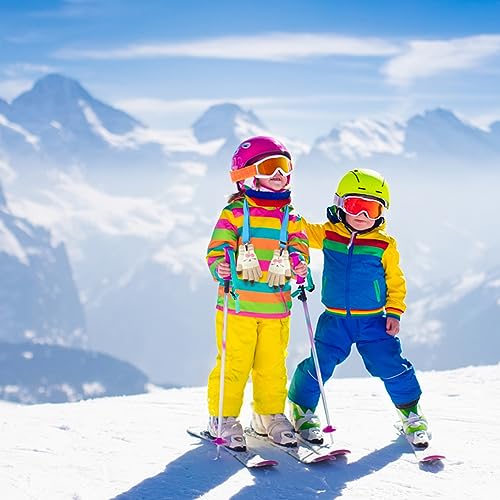 2pcs Adjustable Elastic Glove Clip for Children Winter Mittens Holder and Hat Hanger Lake Blue Color for Outdoor Activities2