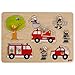 Produktbild Goki 57746 Steckpuzzle "Feuerwehreinsatz" aus Holz, 7-teilig