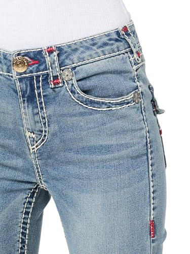 True Religion Women's Jennie Mid-Rise Flap Curve Skinny Jeans Color Nora3