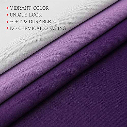 G2000 Blackout Curtains & Drapes For Bedroom Living Room 84 Inches Long Purple And Greyish White Room Darkening Window Treatments Ombre Thermal Insulated Light Blocking Grommet Backdrop 2 Panels Set #TOP4