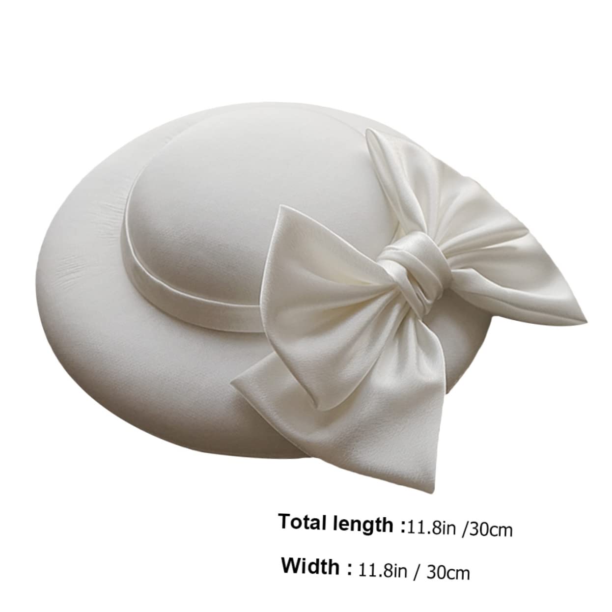 Damen Fascinator Hut FüR Hochzeiten Partys WeißEr Satin Bowler Hut Mit Verstellbarem SchweißBand Eleganter Party Dress FüR Festliche AnläSse Und KostüMpartys