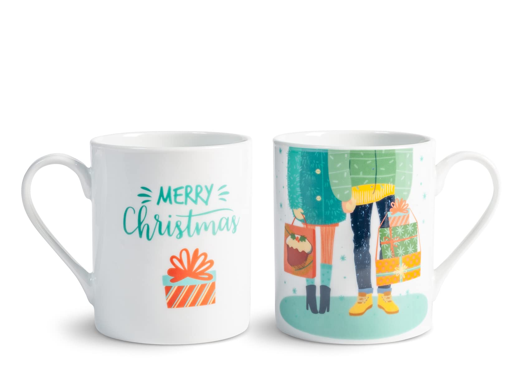 Home Xmas Village Set 6 Mug in Porcellana, cc340, Tazze Colazione, Decoro Natalizio