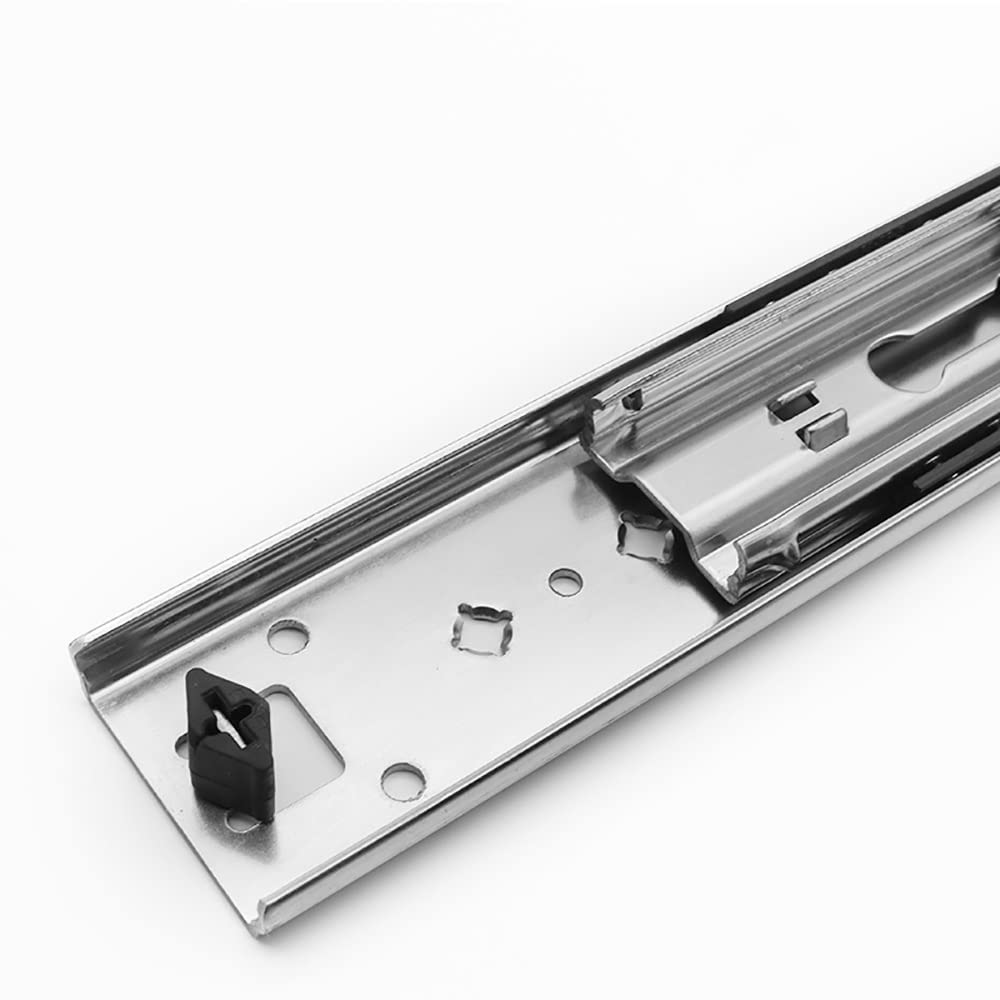 Corredores de cajón resistentes de 18 pulgadas, 3 secciones, capacidad de carga de 440 libras, 2 pares para un rendimiento suave y deslizante, ideal para cocina y muebles