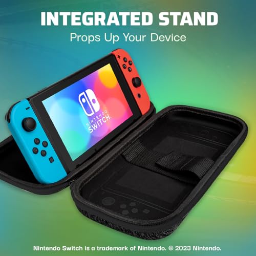 Image of PDP Nintendo Switch Travel Case Plus with Wrist Strap, Built-in Stand & Game Storage Pockets, Licensed Switch Lite /OLED Compatible: Super Mario Kart Racers (Multicolor)