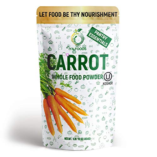 Iya Foods Carrot Powder 1 lb Pack, Premium Grade, Freshly Packed