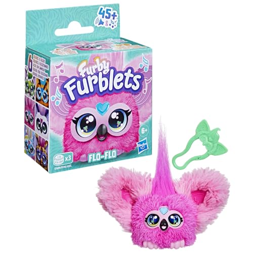 Furby Furblets Flo-Flo Flamingo-Minispielzeug aus Plüsch – interaktives, sprechendes Kuscheltier für Kinder, Rosa