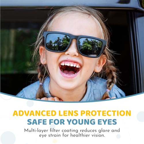 Yogo Vision Kids Sunglasses for Boys Girls Polarized Square Shades 3 Pack Sunnies Ages 5-104