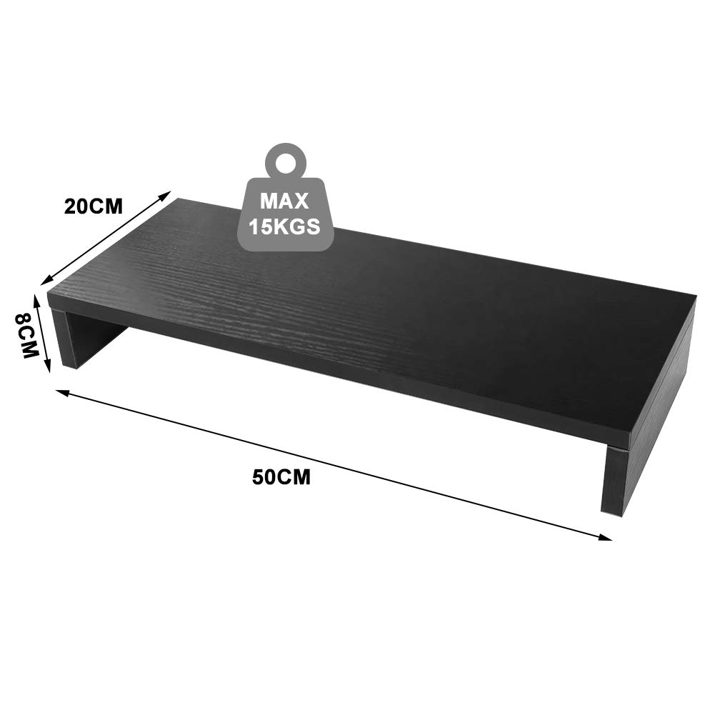 Wakects Schreibtisch-Monitorständer, PC- und Laptopständer, Monitorständer, Schreibtischregal, 50 x 20 x 7,7 cm (Schwarz)